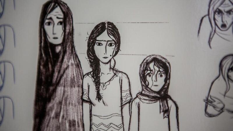 Working drawing from Cartoon Saloon’s Oscar-nominated feature The Breadwinner at Butler Gallery