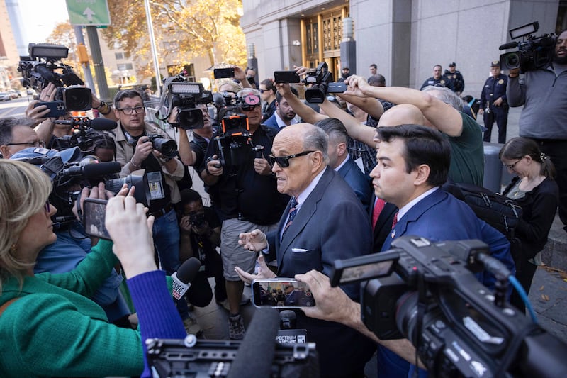 Rudy Giuliani arrives in court. Photograph: Yuki Iwamura/AP