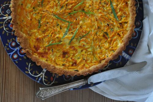 Carrot and tarragon tart 