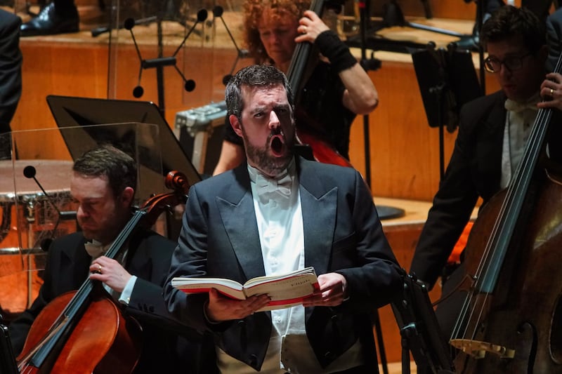 Elijah: baritone Ben McAteer at the Ulster Hall. Photograph: David Kinghan/Ulster Orchestra