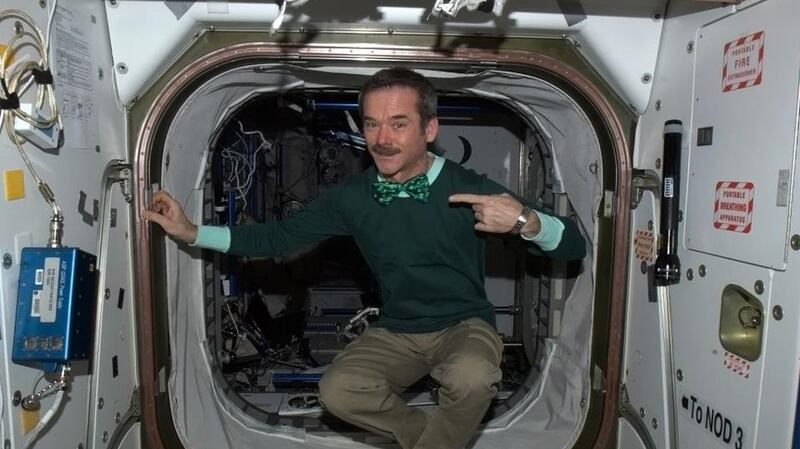 Canadian Aaronaut Chris Hadfield celebrating St Patrick’s Day from the International Space Station.