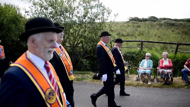 Orangmen participate in the annual 12th July Parade in Rossnowlagh Co. Donegal. Photograph: Bryan O Brien