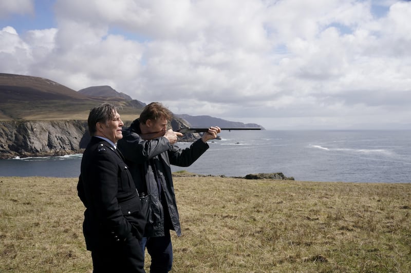 In the Land of Saints & Sinners: Ciarán Hinds and Liam Neeson in Robert Lorenz's film. Photograph: Netflix