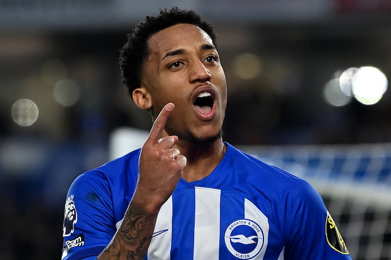 Brighton's striker Joao Pedro. Photograph: Glyn Kirk/AFP via Getty