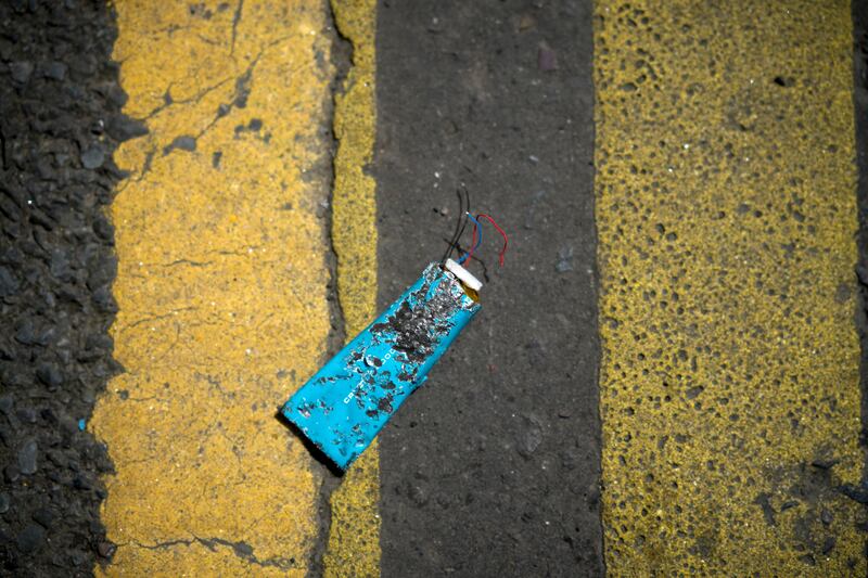 A disposable vaping device discarded on a roadway. Photograph: Christopher Furlong/Getty 