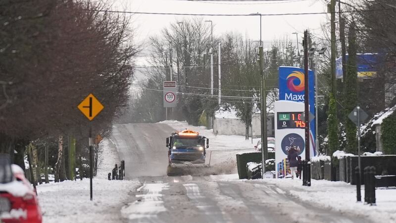 Ballylynan in Co Laois, as snow, ice, heavy rain and sleet sweep over the island of Ireland. Photograph: Niall Carson/PA