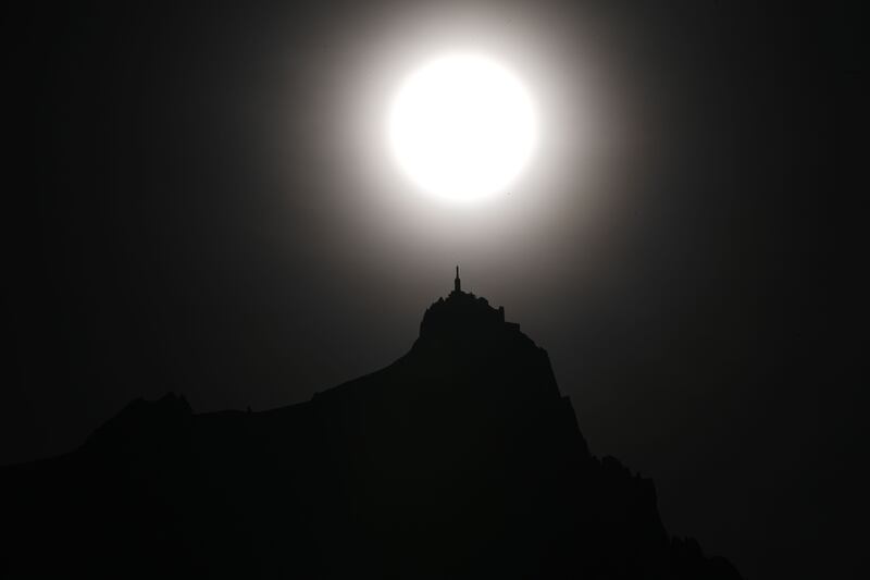 The sun over Pic du Midi de Bigorre in Chamonix Mont-Blanc, south-eastern France on October 30th as unseasonal high temperatures were seen across France and much of Europe. Photograph: Olivier Chassignole/AFP/Getty Images