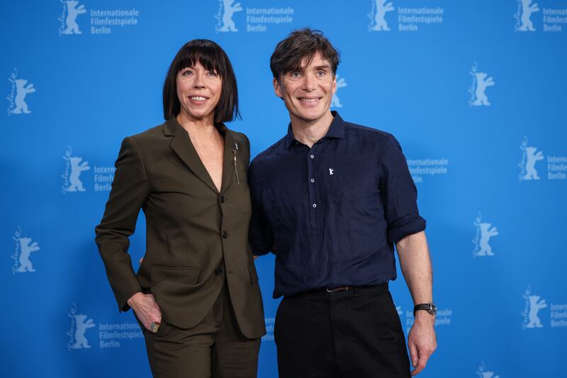 Actor Eileen Walsh  and Cillian Murphy at the photocall for Small Things Like These at Berlin film festival on Thursday. Photograph: Clemens Bilan/EPA-EFE