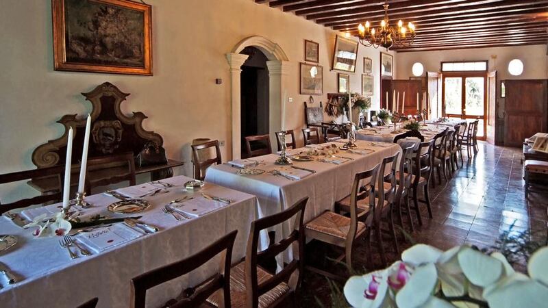 Dining area in the Venetian villa