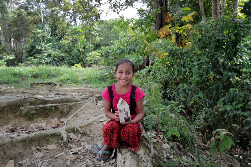 María Angelica, shown aged 9 outside her home in Parana in the Polochic Valley in northern Guatemala where they live under threat of eviction. María was one of three girls who features on the 2019 Trócaire Lenten box; its Lent campaign aimed to raise awareness of families who have lost their land, their homes and their livelihoods PHOTO: Mark Stedman