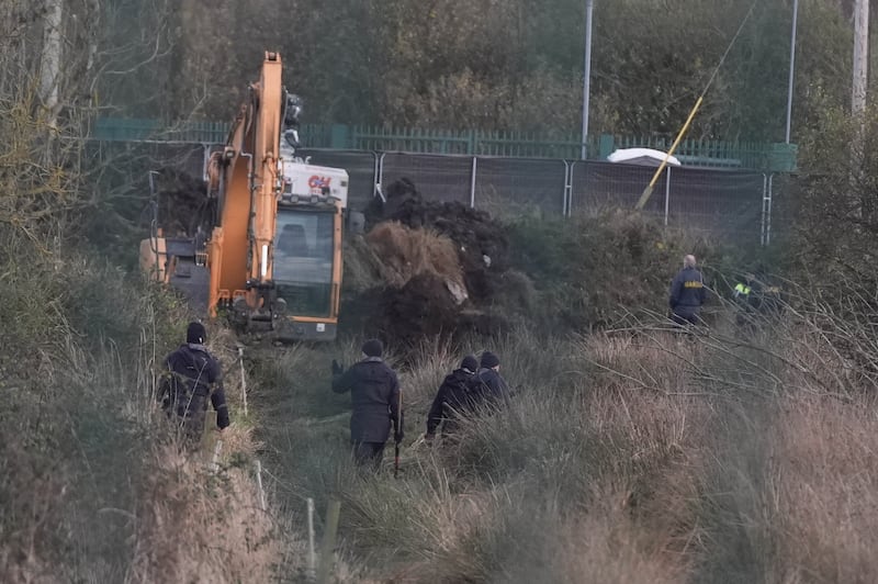 Gardaí searching in Ring Commons, Balrothery East. Photograph: Brian Lawless/PA Wire