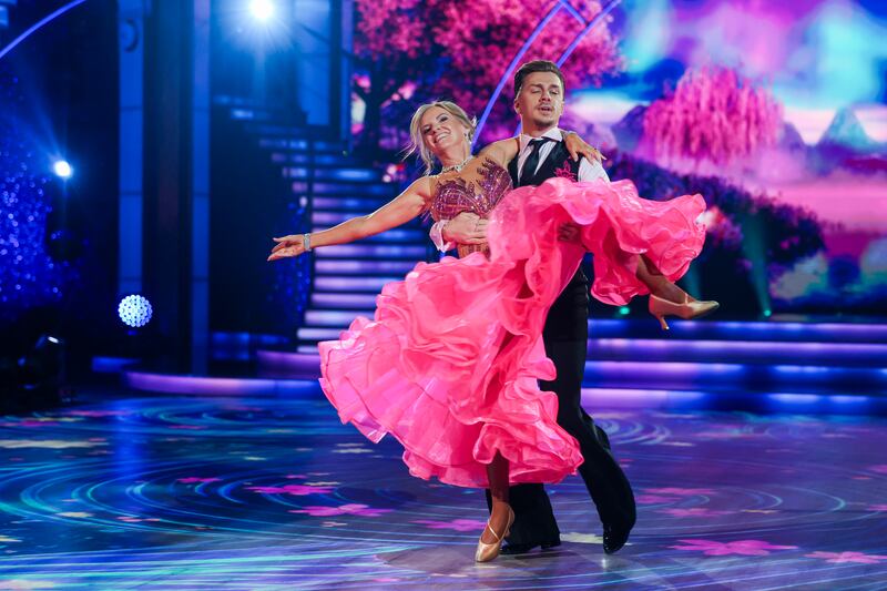 Meteorologist Joanna Donnelly with dance partner Maciej Zieba during Dancing with the Stars.
Photograph: Kyran O’Brien/kobpix 