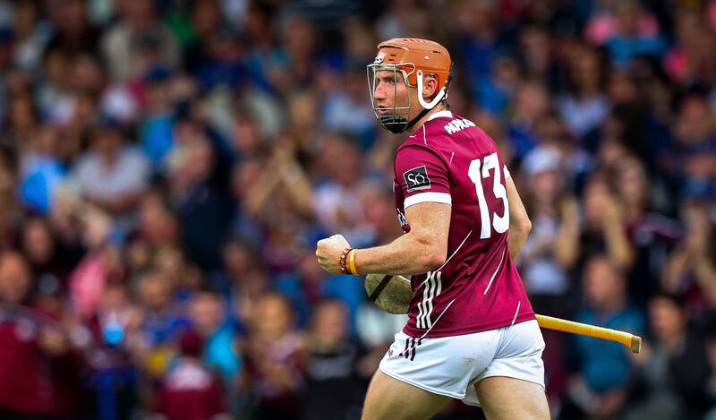 Galway’s Conor Whelan celebrates scoring a goal against Tipperary in their All-Ireland senior championship quarter-final clash at TUS Gaelic Grounds, Co Limerick, on June 24th, 2023. Photograph: Ryan Byrne/Inpho