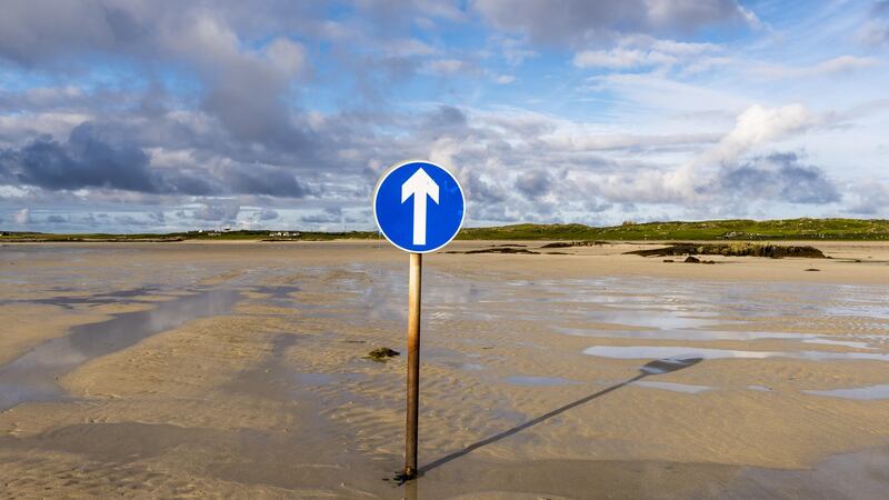 The route to Omey Island, a   gorgeous spot to explore on foot during winter. Photograph: Getty Images