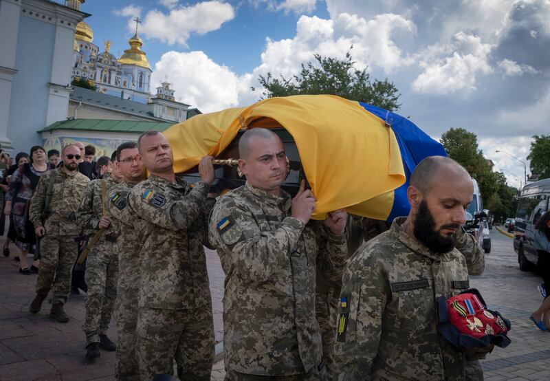 Russia pressed forward with its missile and shelling attacks, which Ukrainian officials said were designed to intimidate the civilian population and create panic. Photograph: Efrem Lukatsky