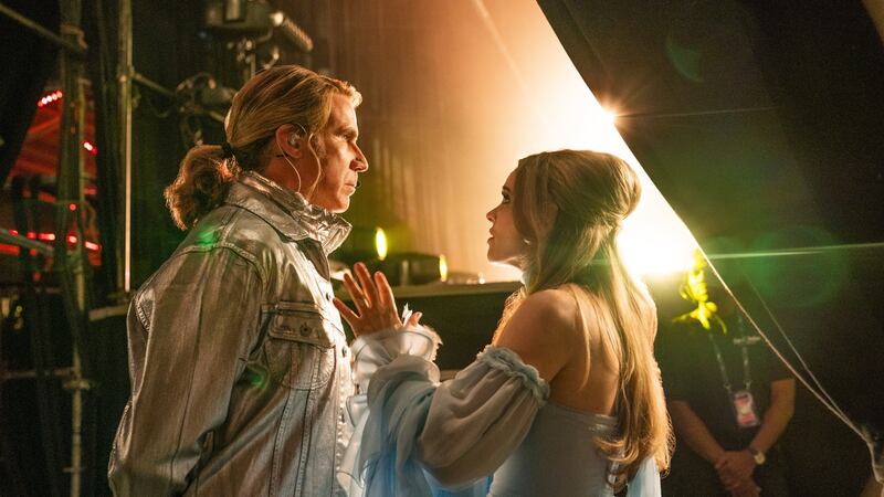 Will Ferrell as Lars Erickssong and Rachel McAdams as Sigrit Ericksdottir in Eurovision Song Contest: The Story of Fire Saga. Photograph:John Wilson/Netflix