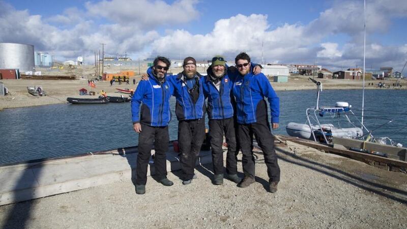 Paul Gleeson, Frank Wolf, Kevin Vallely and Denis Barnett at Cambridge Bay