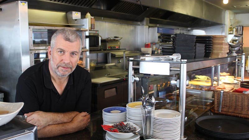 Martin Smyth, owner of Bia Cafe in Drogheda town centre, whose business is down €4,500 because of the crisis. Photograph: Simon Carswell