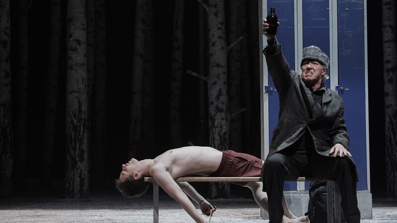 Tommy Harris as Micke and Nick Dunning as Hakan in ‘Let the Right One In’ at the Abbey Theatre. Photograph:  Ros Kavanagh