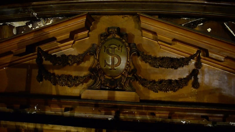 Detail of the interior of the stage area in the Stella Cinema, Rathmines, Dublin. Photograph: Bryan O’Brien/The Irish Times