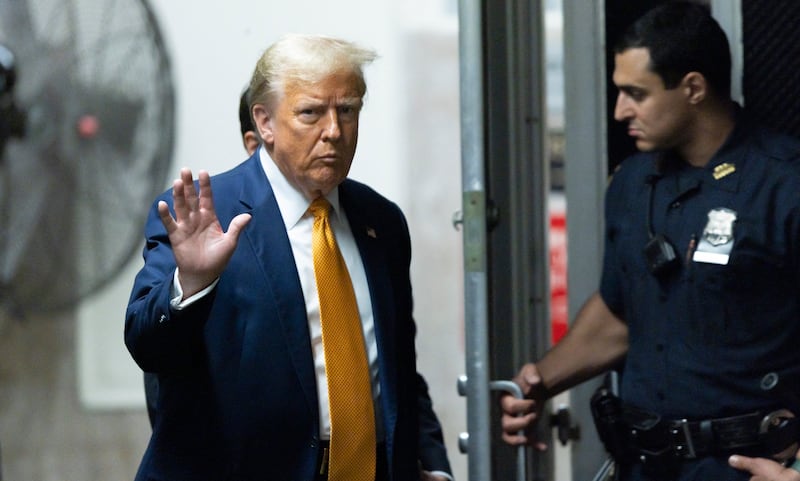 Former US President Donald Trump  walks to the courtroom following a break in his Manhattan trial. Photograph: Justin Lane/AFP via Getty Images