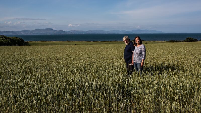 Andrew Workman and  his wife Leonie  who run an organic grain farm in Dunany, Co Louth. Photograph: James Forde