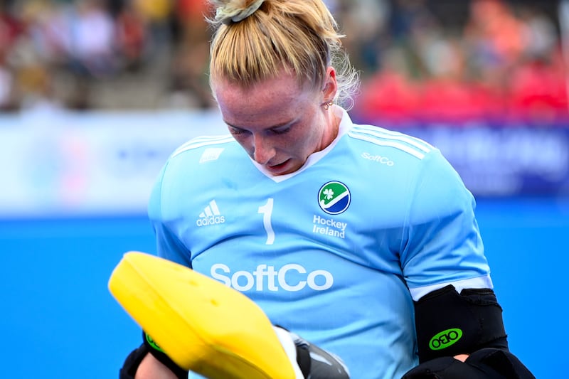 Ayeisha McFerran after Ireland's defeat against Germany at the 2022 World Cup. Photograph: Frank Uijlenbroek/Inpho