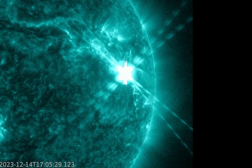 Nasa image shows large solar flare that disrupted radio signals on Earth