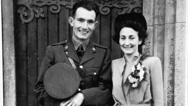 Ned and Eileen Cusack (nee Geoghegan) on their wedding day in 1944