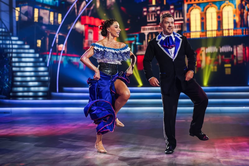 Buster from Mrs Brown’s Boys aka Danny O’Carroll with Salome Chachua during Dancing with the Stars. Photograph: Kyran O’Brien/kobpix