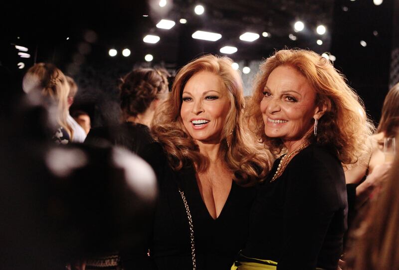 Raquel Welch (left), with fashion designer Diane von Furstenberg at a gala in Los Angeles on January 10th, 2014. Photograph: Emily Berl/The New York Times