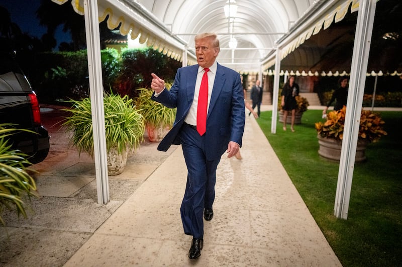 Former US president Donald Trump during a fundraiser at Mar-a-Lago, his club in Florida. Photograph: Doug Mills/New York Times