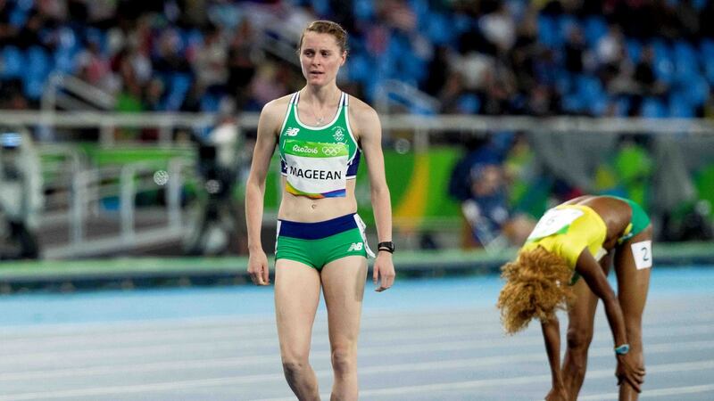 Ciara Mageean after finishing second in her heat of the Women’s 1500m in Rio and qualifying for the semi-finals. Photograph: Morgan Treacy/Inpho