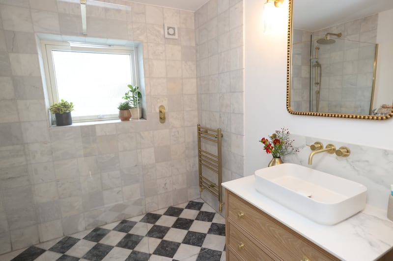 Upstairs bathroom. Photograph: Bryan O’Brien

