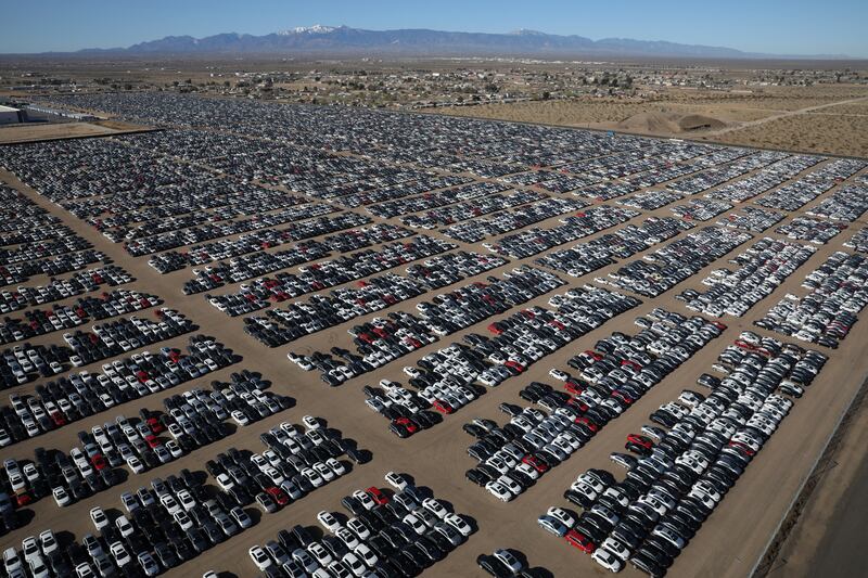 The German automaker has been storing hundreds of thousands of vehicles around the United States for months.