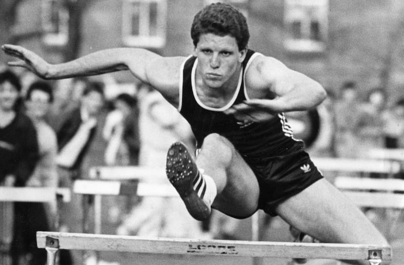 Brendan Mullin in action at at a hurdles race in Trinity in 1985.