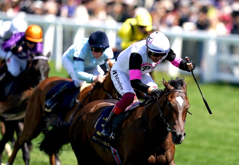 Porta Fortuna ridden by jockey Frankie Dettori wins the Albany Stakes during day four of Royal Ascot at Ascot Racecourse, Berkshire. Photograph: John Walton/PA Wire