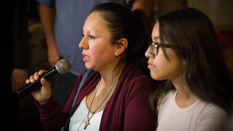 Guadalupe ‘Lupita’ García de Rayos, who was deported from the United States after 21 years, with her daughter Jacqueline in Nogales, Mexico. Photograph: Caitlin O’Hara/The New York Times