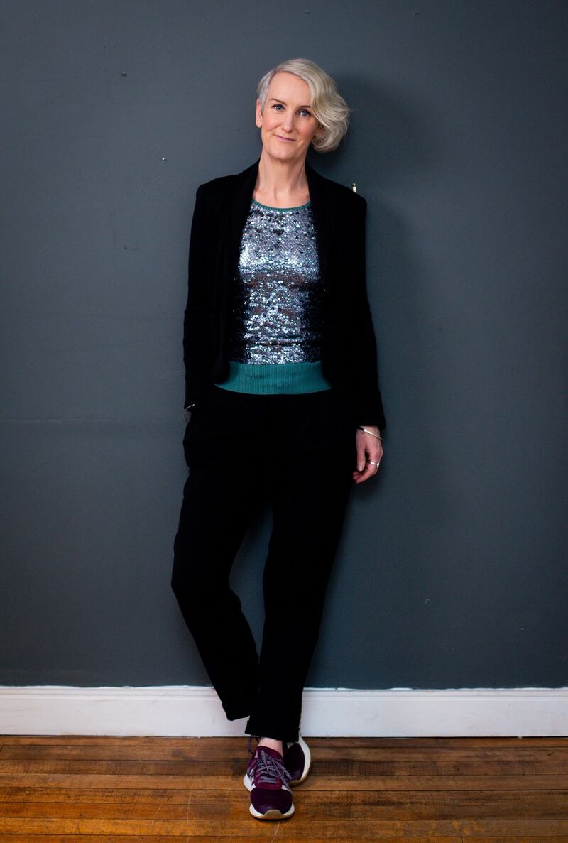 Catherine Cleary: a seasonal party outfit that I got at a clothes swap and a tuxedo jacket from Oxfam. Photograph: Tom Honan