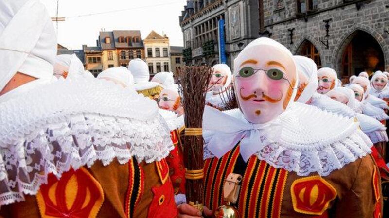 Mardi gras fête des gilles in Binche: Unesco has declared the event a "Masterpiece of the Oral and Intangible Heritage of Humanity".