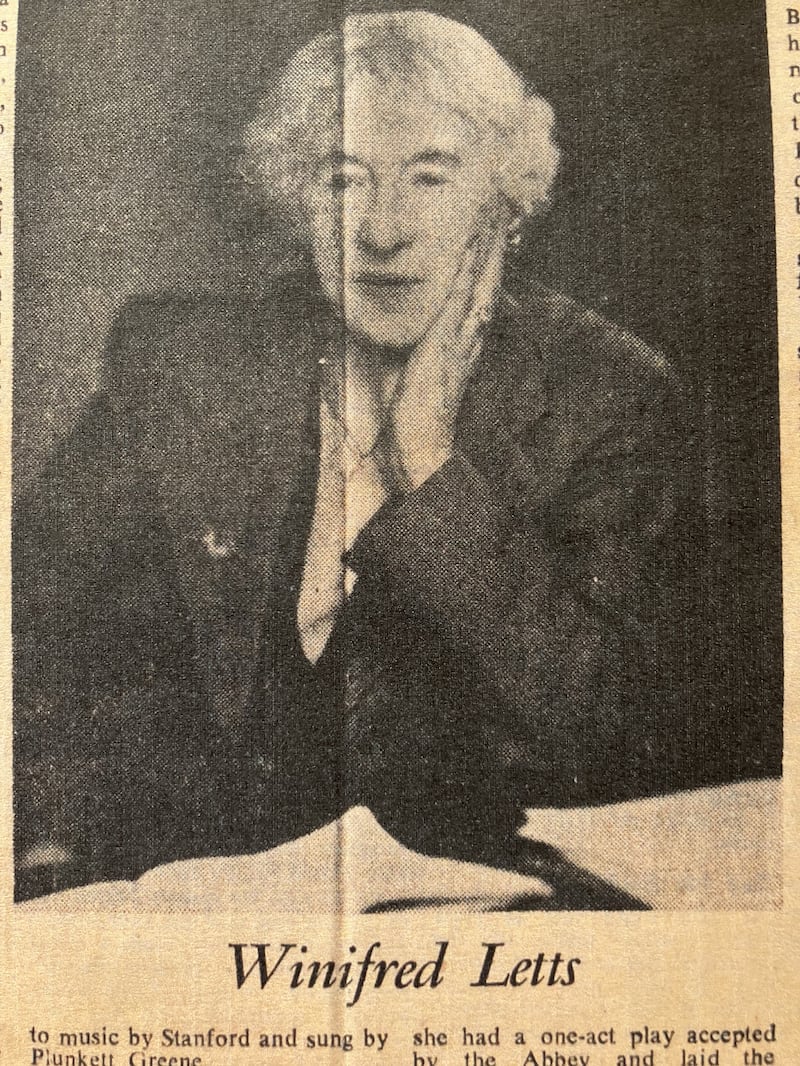 In October 1909, Letts's play The Challenge was performed in the Abbey. She is one of the few women to have had more than one play performed there.