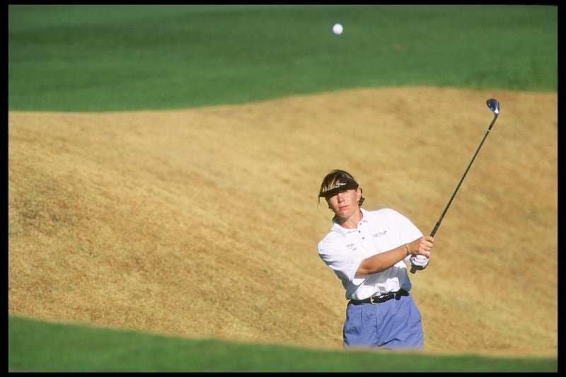 Annika Sorenstam drives a ball during the Diners Club Matches held at La Quinta Country Club in La Quinta. Photograph: Jamie Squire/Allsport