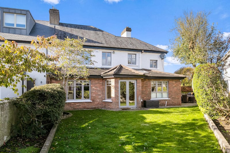 Back garden: 50 Rathdown Park, Terenure, Dublin 6W, extends to 215sq m (2,314sq ft) and has a D2 Ber.