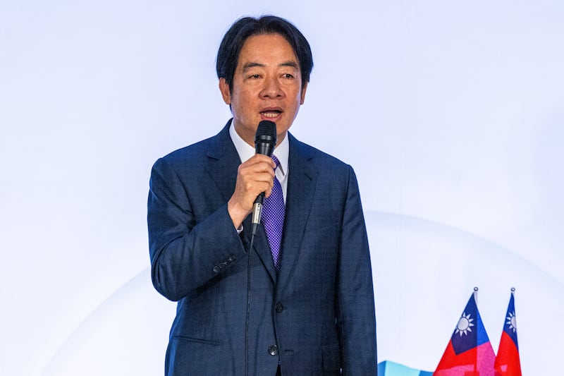 The ruling Democratic Progressive Party (DPP) presidential candidate, Lai Ching-te, takes a strong anti-China position. Photograph: Annabelle Chih/Getty Images