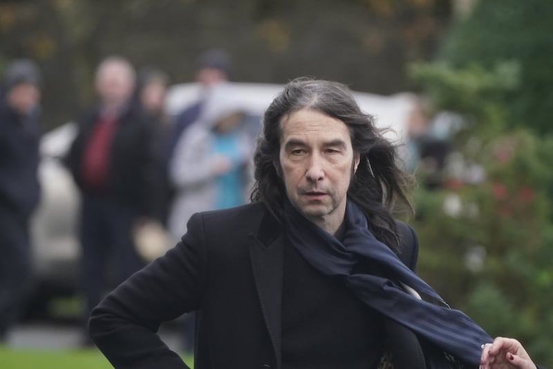 Bobby Gillespie arrives for the funeral of Shane MacGowan in Nenagh. Photograph: Niall Carson/PA