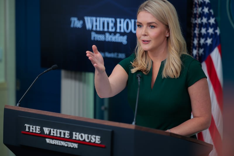 White House press secretary Karoline Leavitt during a news conference in the Brady Press Briefing Room at the White House on March 17th, 2025 in Washington, DC. Photograph: Chip Somodevilla/Getty