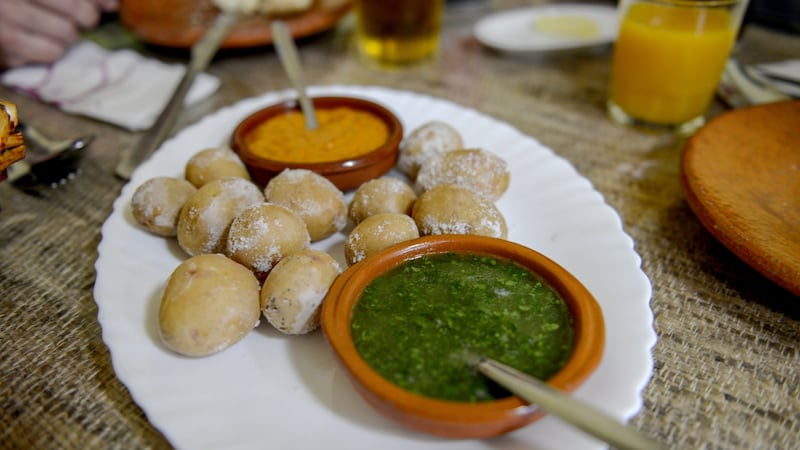 Local speciality, papas arrugadas con mojo, which translates as “wrinkled potatoes in a sauce” (these are addictive small potatoes boiled in salt water and served with a chili and garlic sauce).