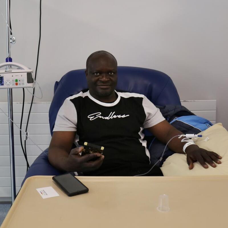 Isaac Benard from Glasnevin receiving chemotherapy treatment in St James’s Hospital. Photograph: Bryan O’Brien