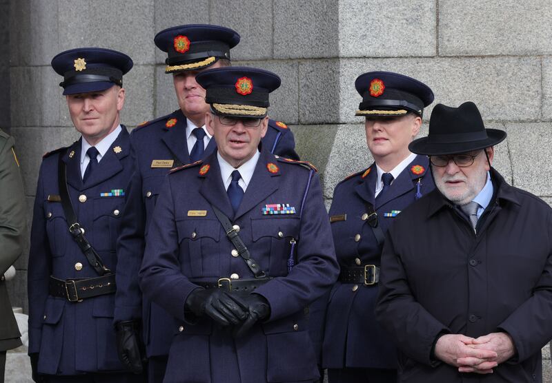 Garda Commissioner Drew Harris at the funeral of Dr James Donovan. Photograph: Alan Betson
