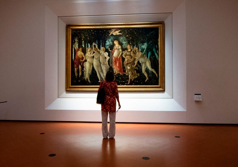 Sandro Botticelli's Primavera at the Uffizi Gallery Museum in Florence. Photograph: Tiziana Fabi/AFP/Getty Images